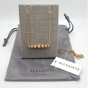 AllSaints Gold Dana Stud Bar Necklace